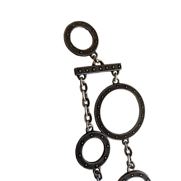 Brighton Silver Toggle Bracelet With Circular Links & Heart Charm - Picture 2 of 5